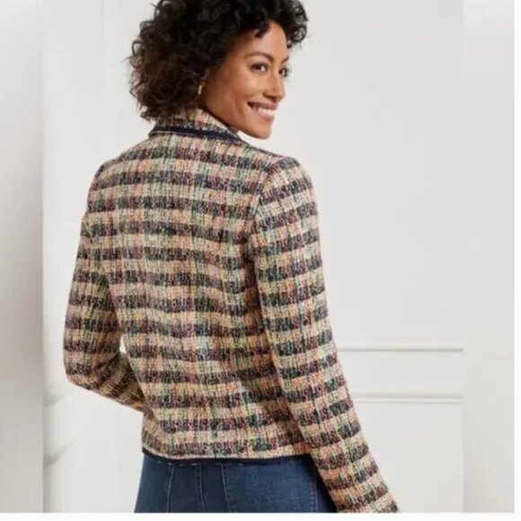 NWOT Talbots Cafe Tweed multicolor boucle’ preppy old money classic jacket - Picture 6 of 12